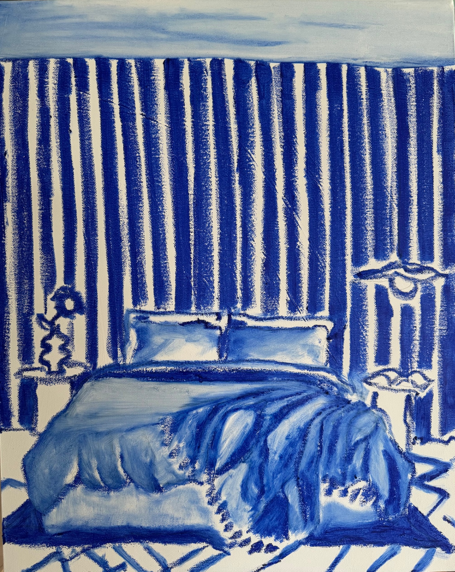 Blue Stripe Bedroom